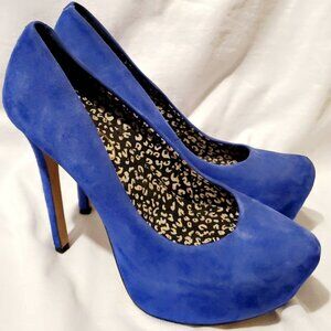 Jessica Simpson Blue Suede Platform Pump Heel